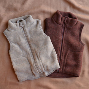 Kids Zip Vest - 100% Organic Wool Fleece (3-10y)