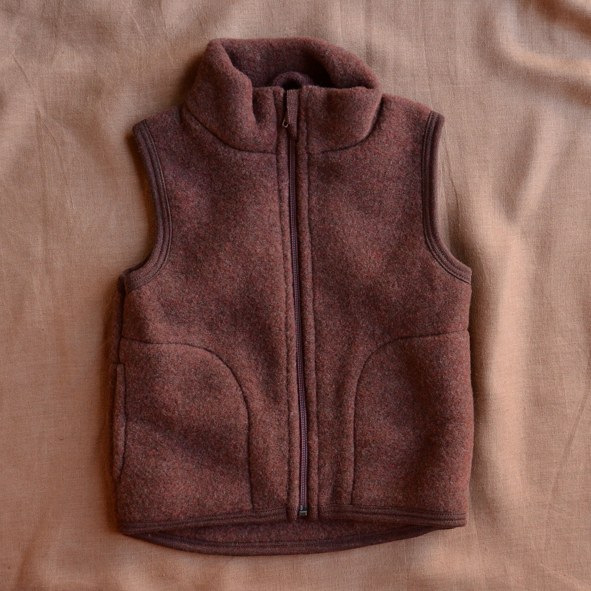 Kids Zip Vest - 100% Organic Wool Fleece (3-10y)