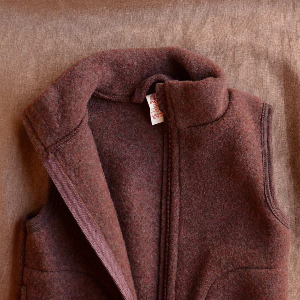 Kids Zip Vest - 100% Organic Wool Fleece (3-10y)