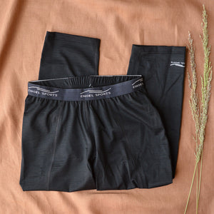Sports Leggings 3/4 Length - Organic Merino/Silk - Black (Women's)