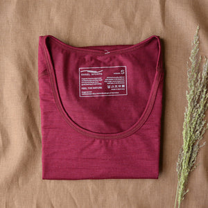Sports T-Shirt - Organic Merino/Silk - Tango Red (Women's L) *Last One!