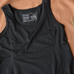 Sleeveless Sports Tank - Organic Merino/Silk - Black (Women’s)