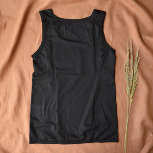 Sleeveless Sports Tank - Organic Merino/Silk - Black (Women’s)