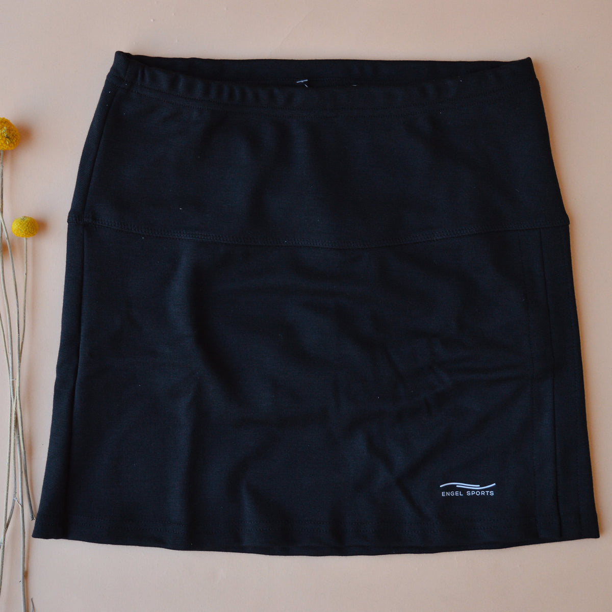 Hiking/Running Skirt With Shorts - Organic Merino/Silk - Black (Women's S-L)