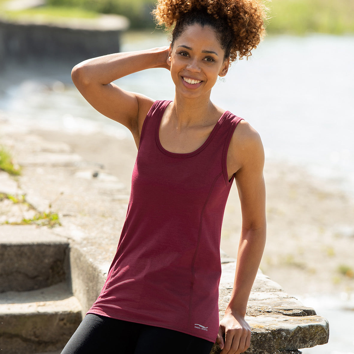 Sleeveless Sports Tank - Organic Merino/Silk - Black (Women’s)