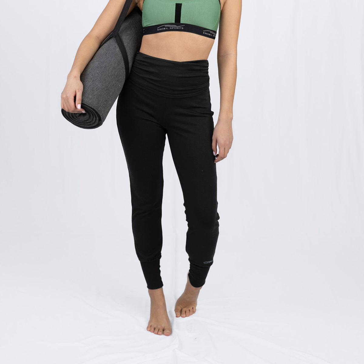 Organic Merino Wool/Silk Yoga Pants - Black (Women's S-XL)