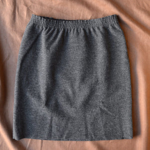 Women's Boiled Merino Wool Skirt - Grey Melange