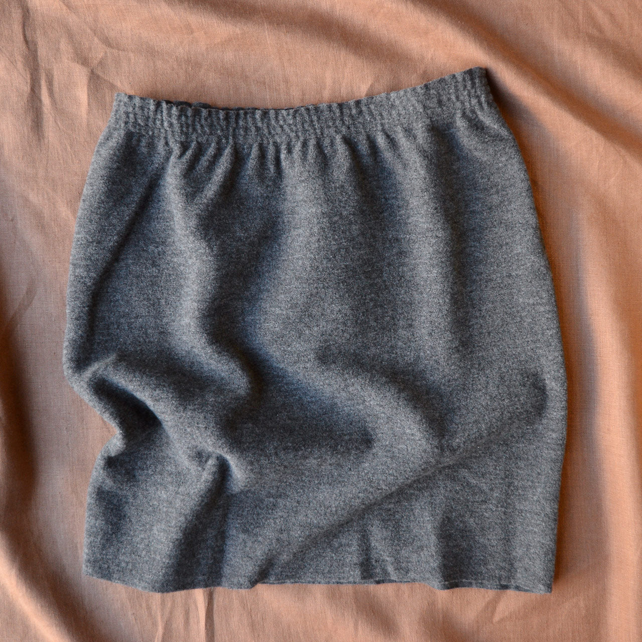 Women's Boiled Merino Wool Skirt - Grey Melange (XS-L)
