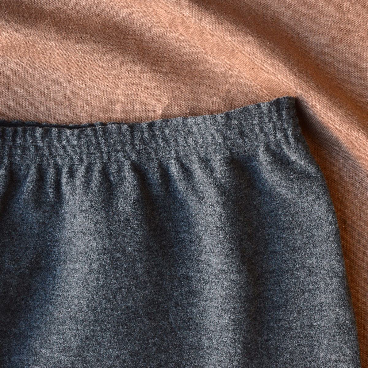 Women's Boiled Wool Skirt - Organic Merino - Grey Melange (XS-L)