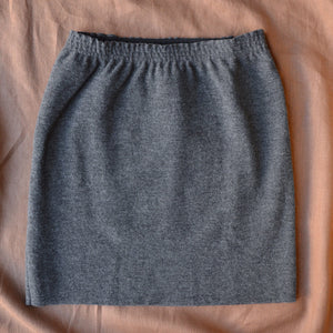 Women's Boiled Merino Wool Skirt - Grey Melange (XS-L)