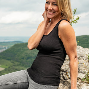 Women's Sleeveless Organic Merino/Silk Vest