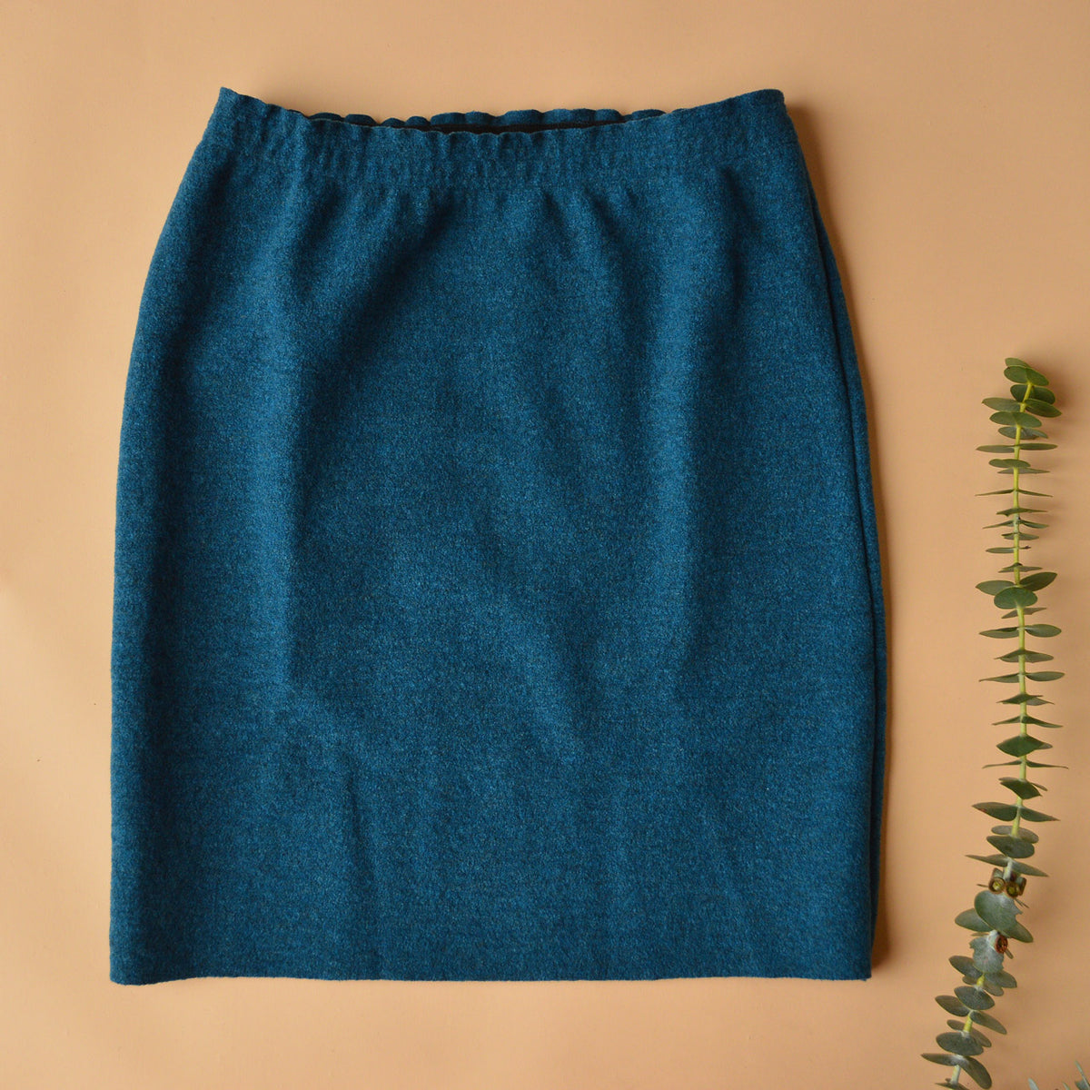 Women's Boiled Wool Skirt - Organic Merino - Pacific Melange (XS-L)