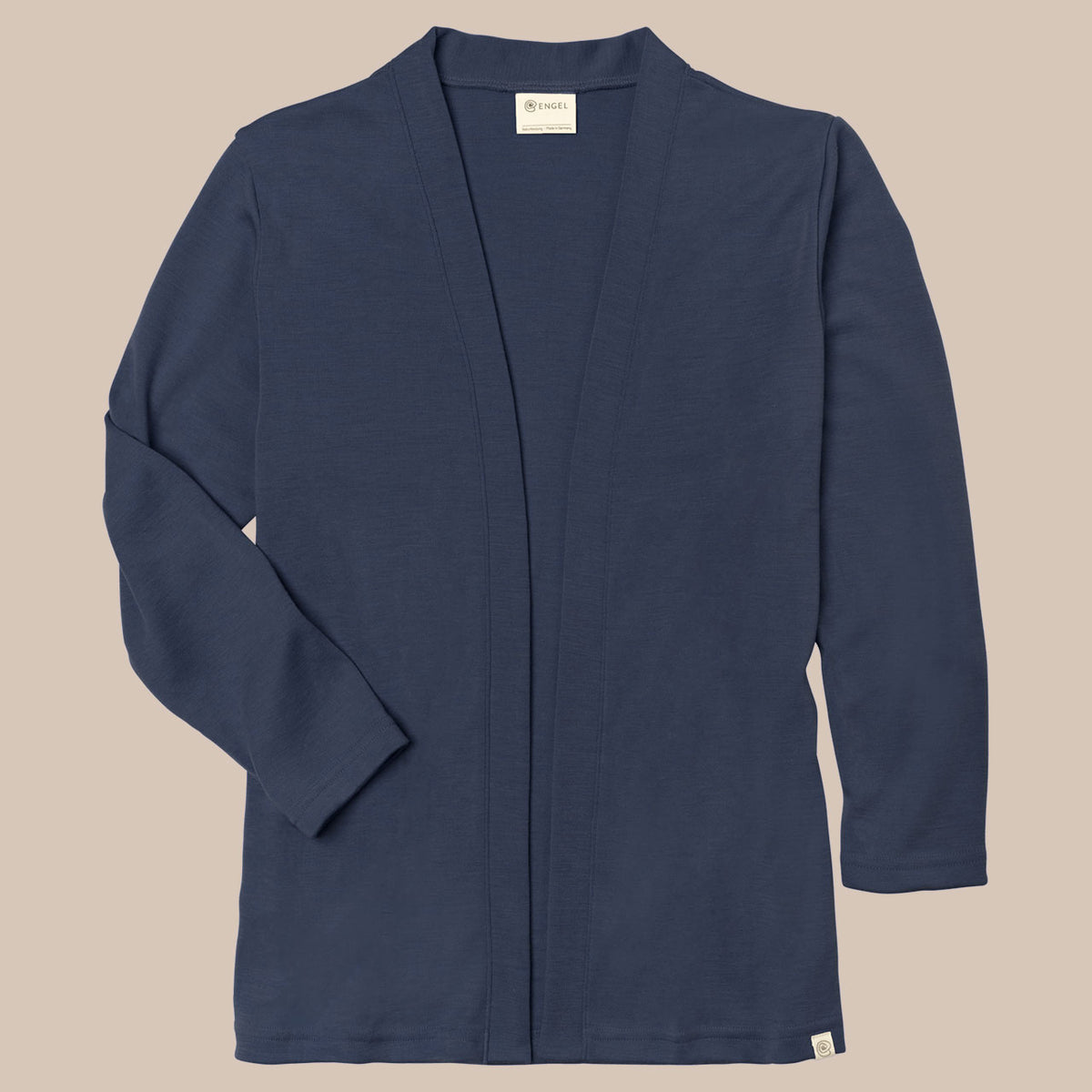 Womens Open Cut Cardigan - Organic Merino/Silk - French Navy (XS-L)