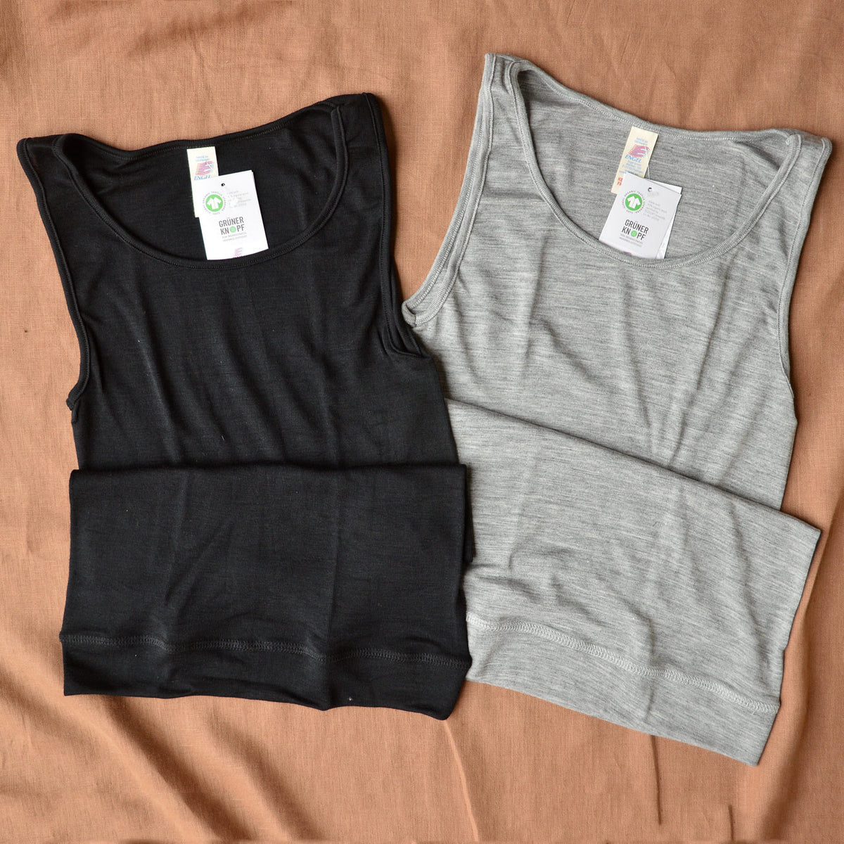 Women's Extra Long Sleeveless Vest - Organic Merino/Silk