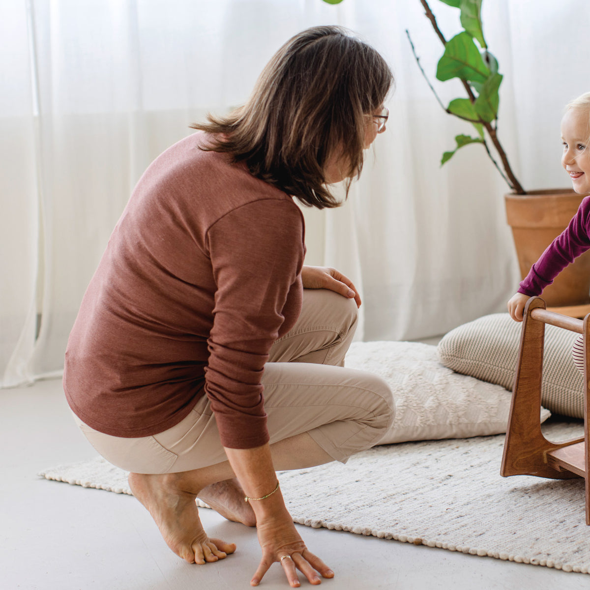 Women's Organic Merino Wool/Silk Long Sleeve Top