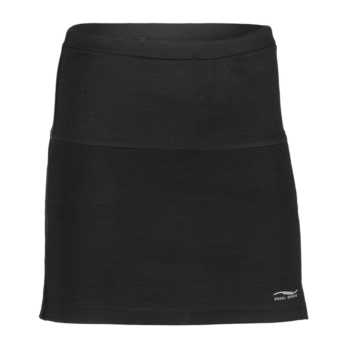 Hiking/Running Skirt With Shorts - Organic Merino/Silk - Black (Women's S-L)