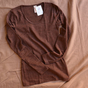 Women's 100% Organic Merino Wool Long Sleeve Top (XS-L) *Limited Edition