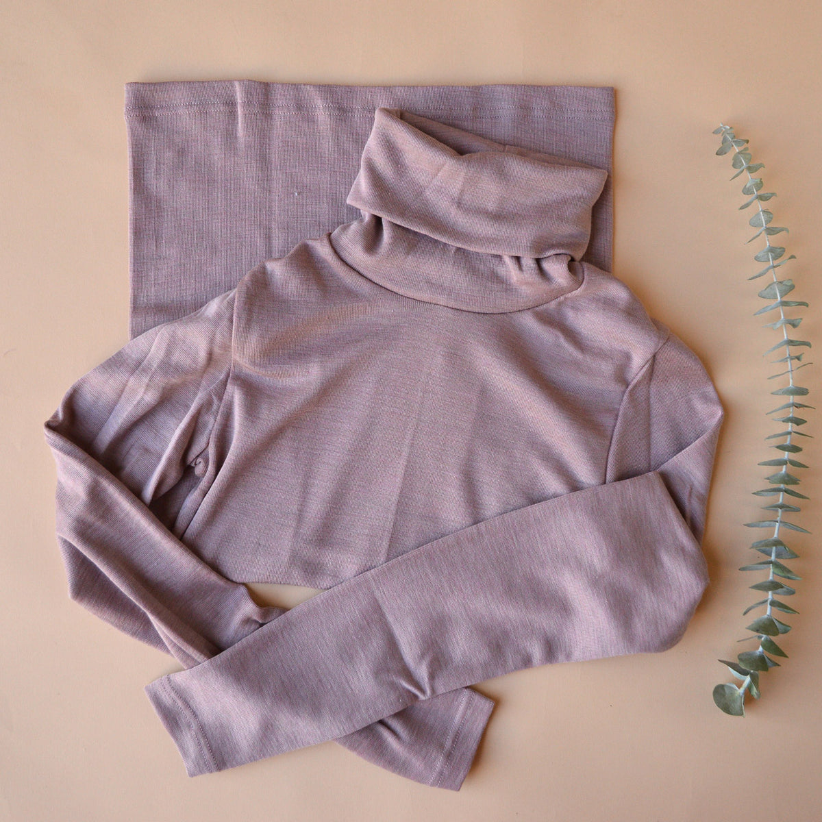 Women's Turtleneck Long Sleeve Top - Organic Merino/Silk *Restocking 2026