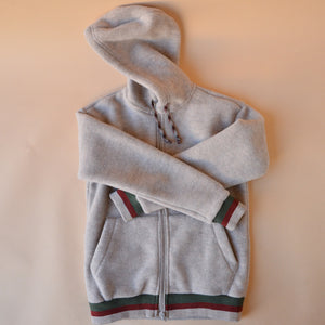 Women's Bomber Jacket with Hood - 100% Organic Wool Fleece - Sand AW24 (XS-S) *Last ones