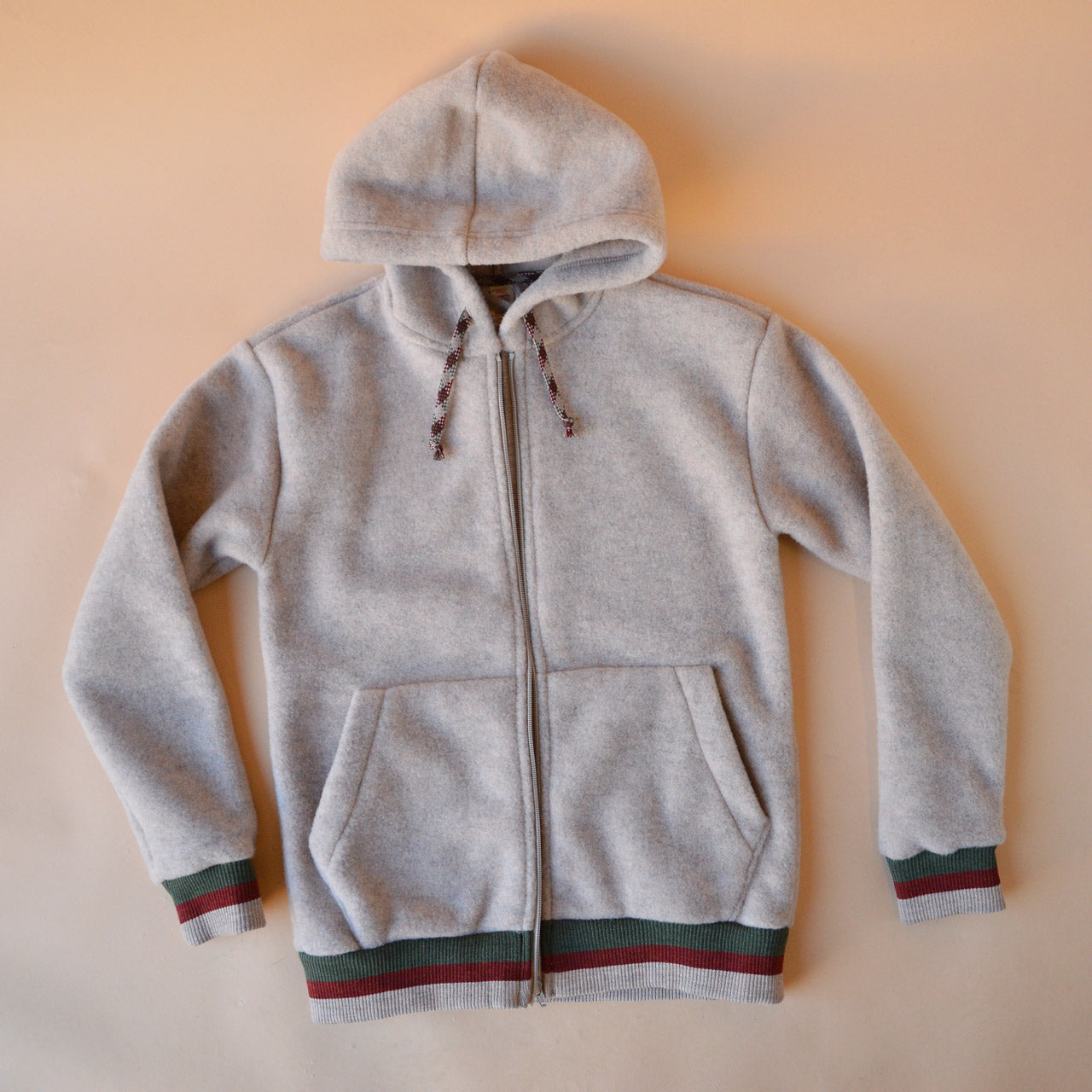 Women's Bomber Jacket with Hood - 100% Organic Wool Fleece - Sand AW24 (XS-S) *Last ones
