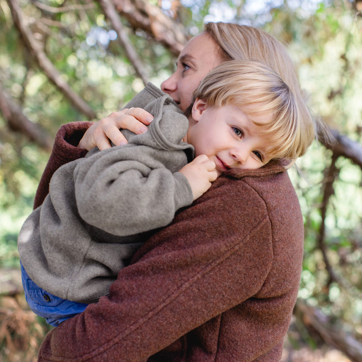 Women's Short Jacket - 100% Organic Wool Fleece - Reed (XS-L)