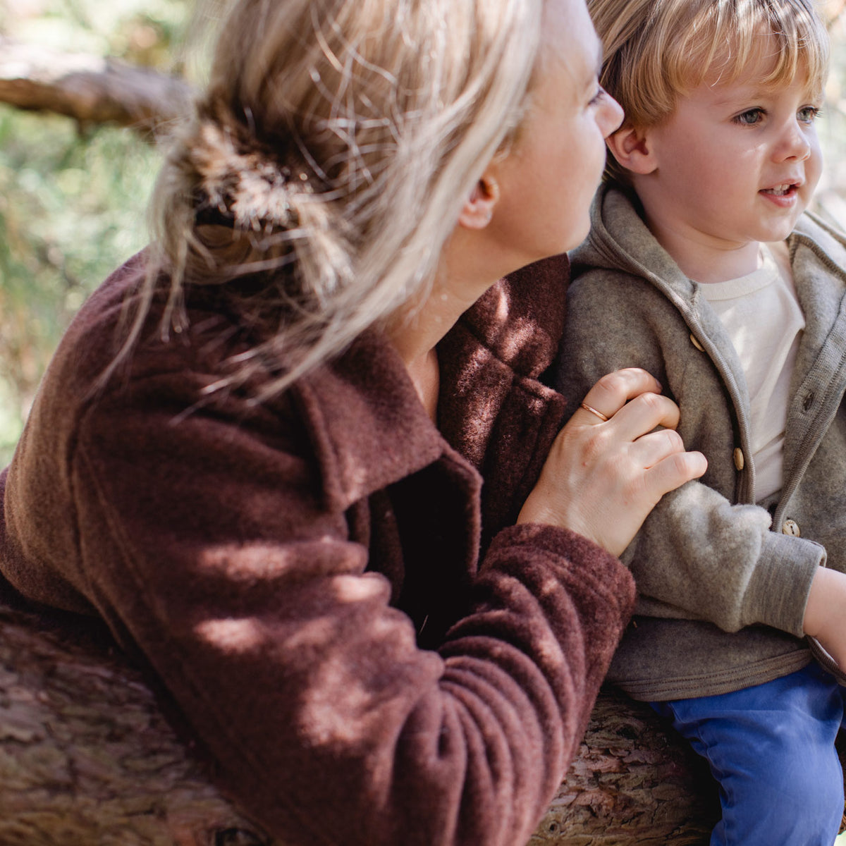 Women's Short Jacket - 100% Organic Wool Fleece - Reed (XS-L)