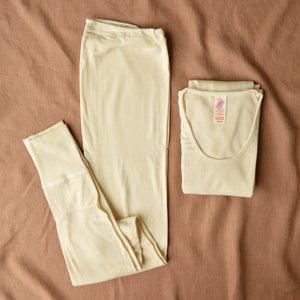 Women's 100% Organic Merino Wool Long Johns - Natural