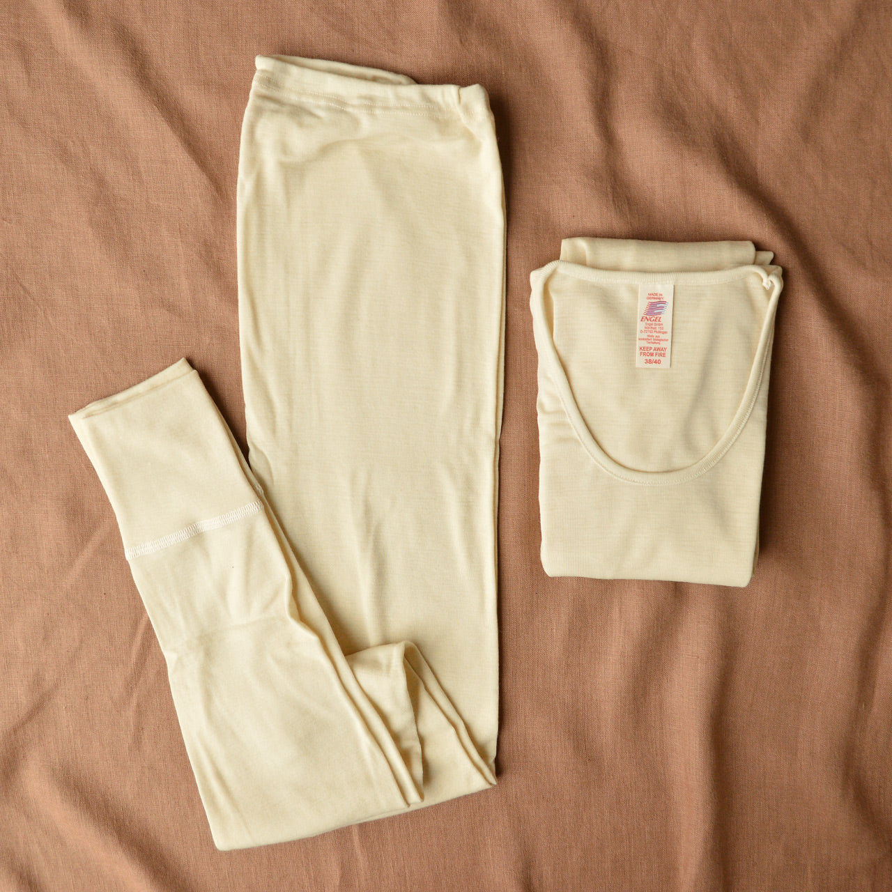 Women's 100% Organic Merino Wool Long Johns - Natural *PRE-ORDER