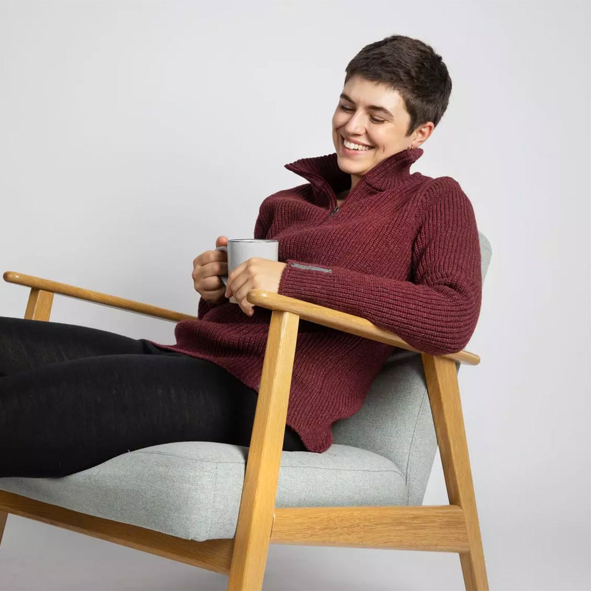 Men's Re-Knit Sweater - Recycled Organic Merino/Silk (S-XL)