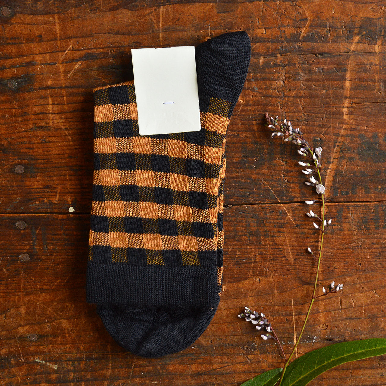 FUB Merino Wool Socks - Fine Check Knit (Adults)