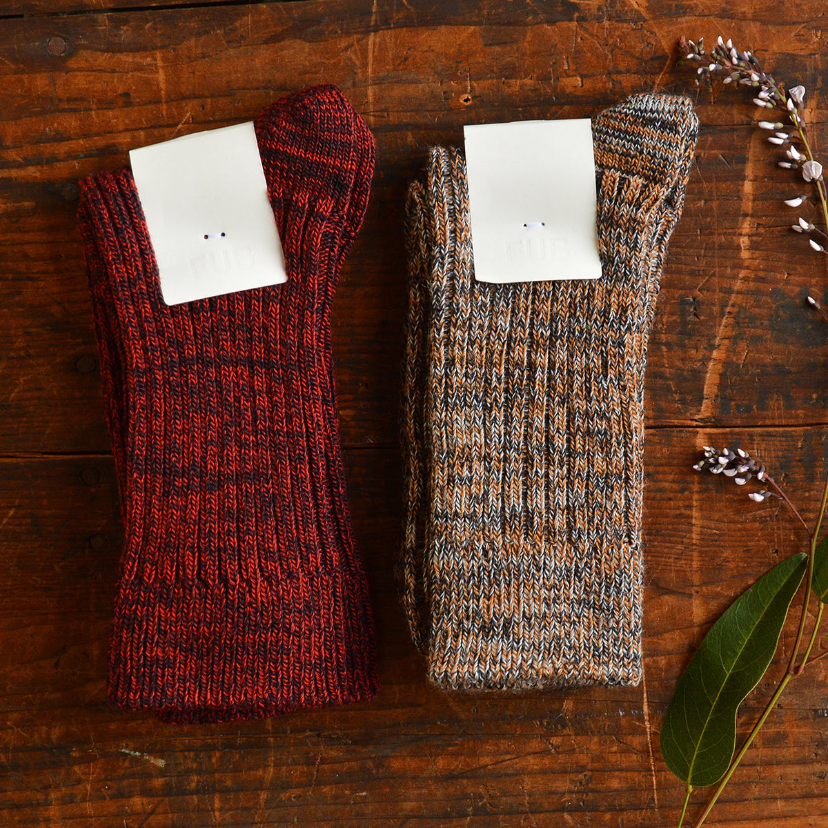 FUB Merino Wool Socks - Thick Melange Knit (Adults)