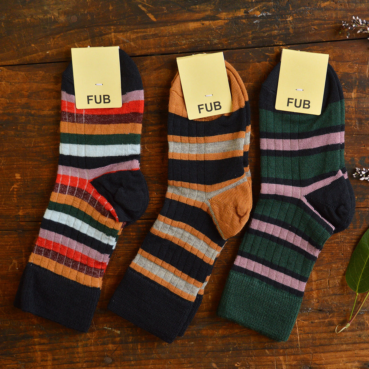 FUB Merino Wool Socks - Fine Knit Stripes (Kids)