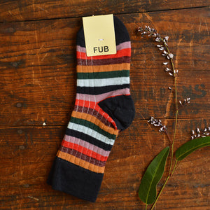 FUB Merino Wool Socks - Fine Knit Stripes (Kids)