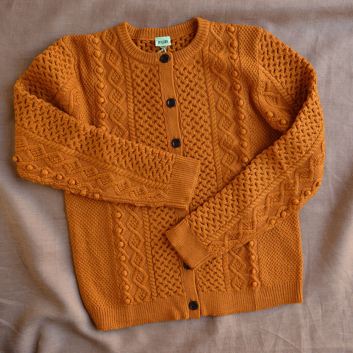 Women's Aran Cardigan - 100% Merino (Teens-Womens S)