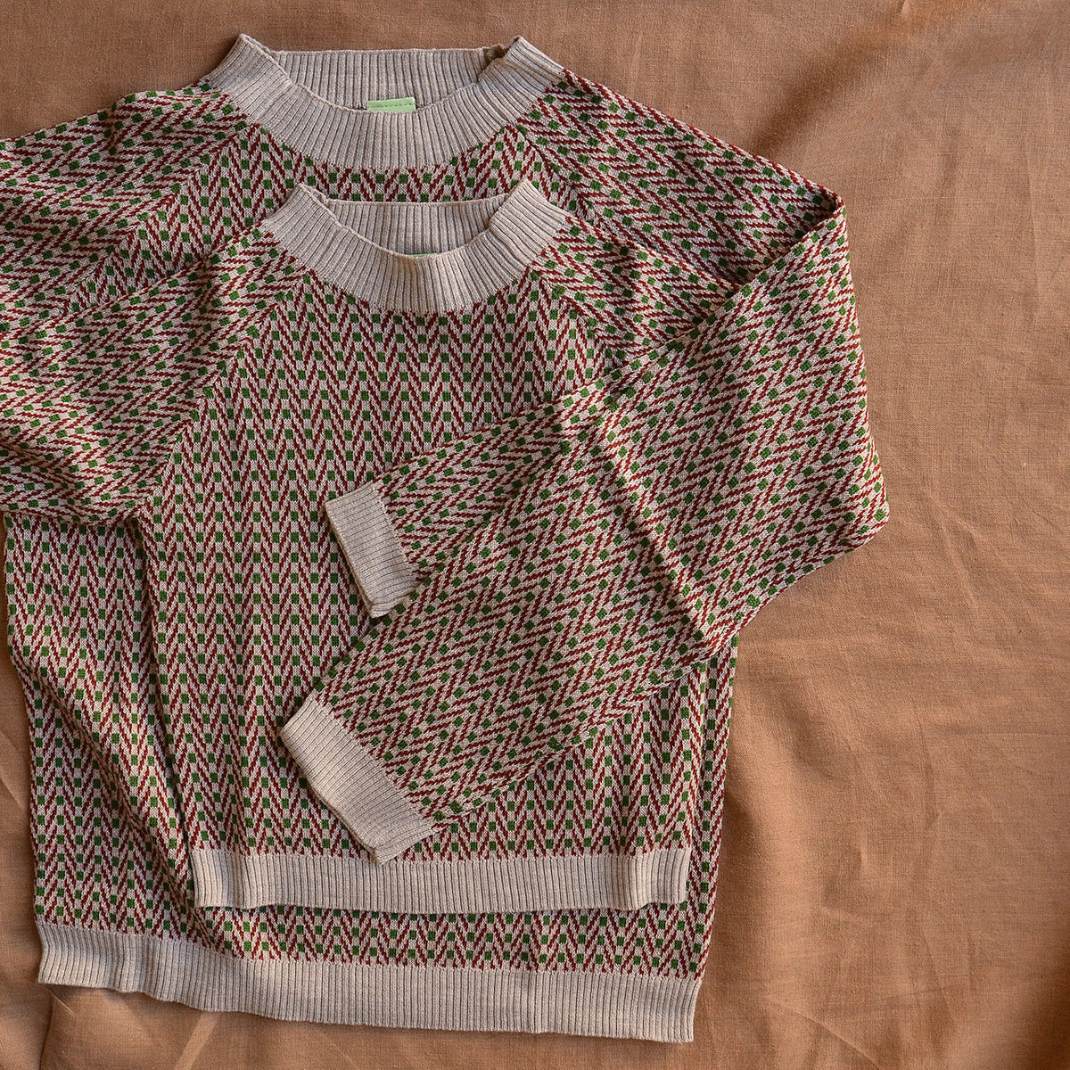 Herringbone Fine Sweater - 100% Merino - Oat (2-12y+ Teen/Womens XS)