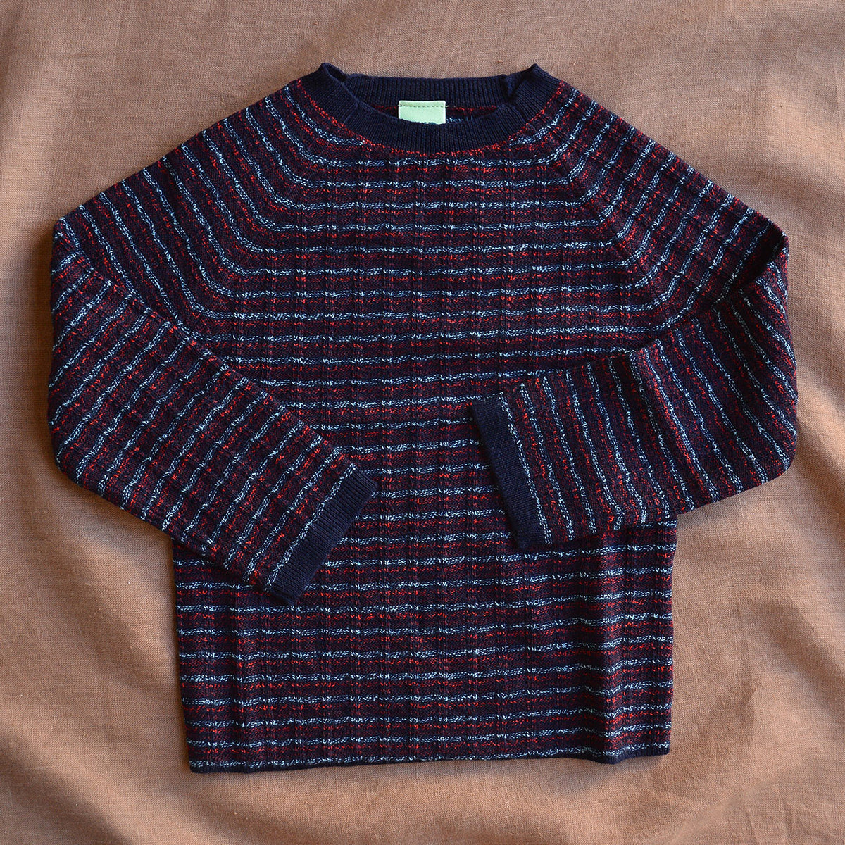 Crewneck Sweater - 100% Merino - Melange Stripes (2-12y+ Teen/Womens' XS)
