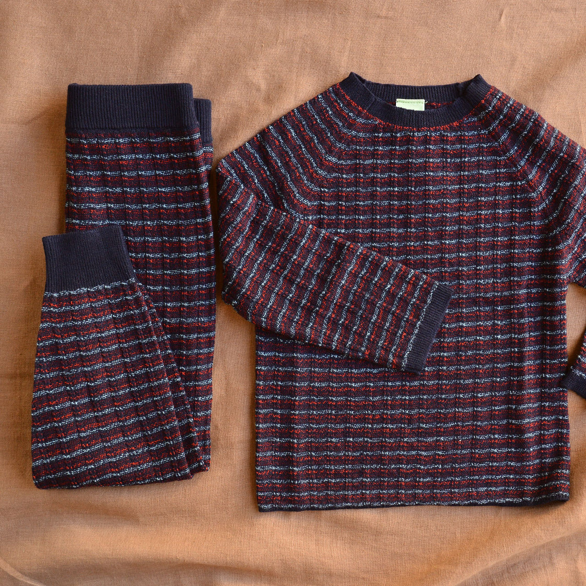 Knitted Pants - 100% Merino - Melange Stripes (2-12y+ Teen/Womens XS)