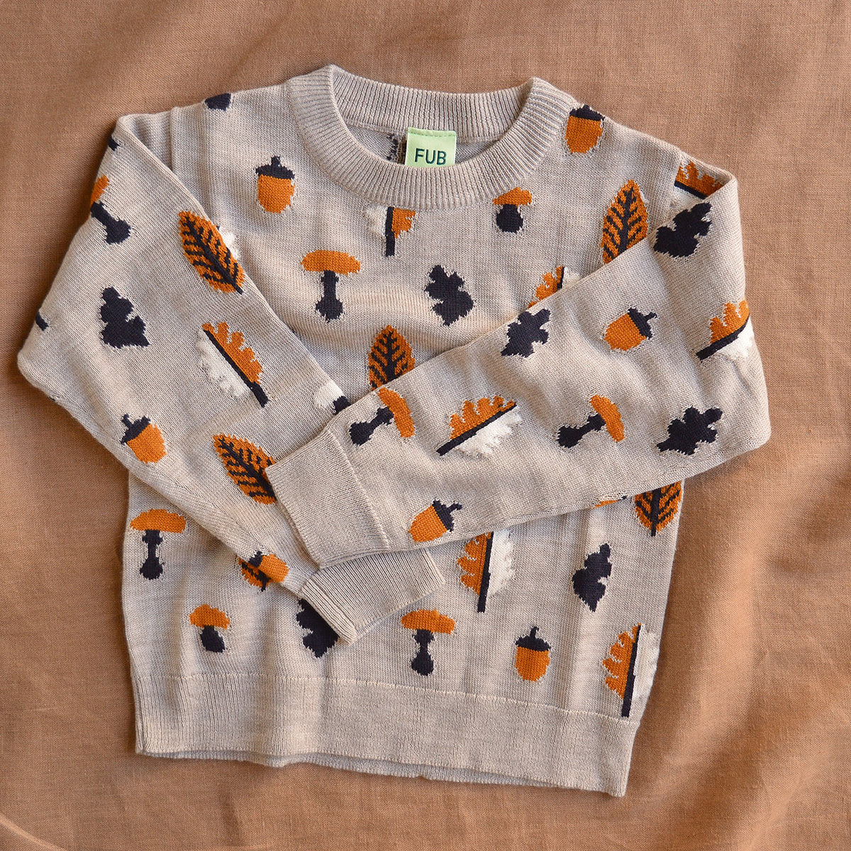 Jacquard Sweater - 100% Merino - Oat Melange (2-8y)
