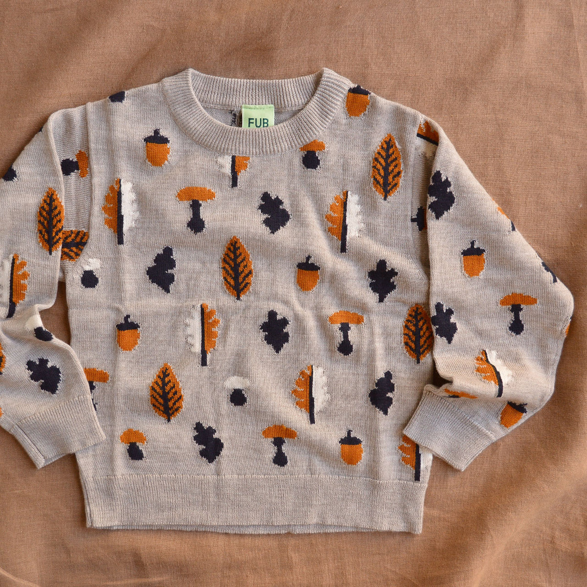 Jacquard Sweater - 100% Merino - Oat Melange (2-8y)