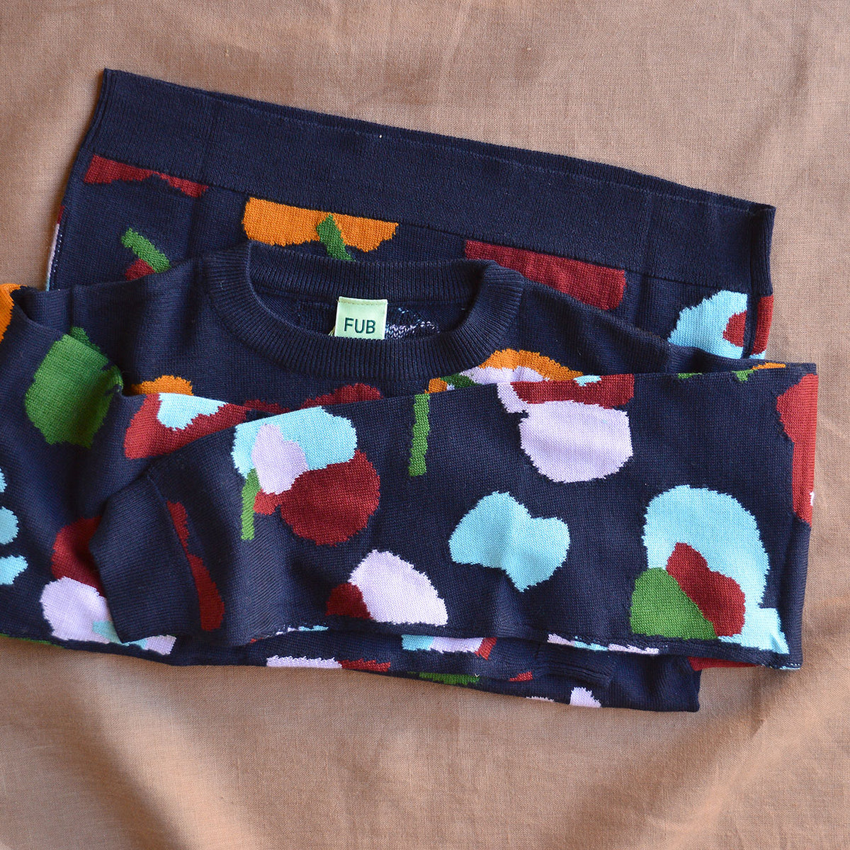 Jacquard Sweater - 100% Merino - Navy Melange (Teens-Womens S)