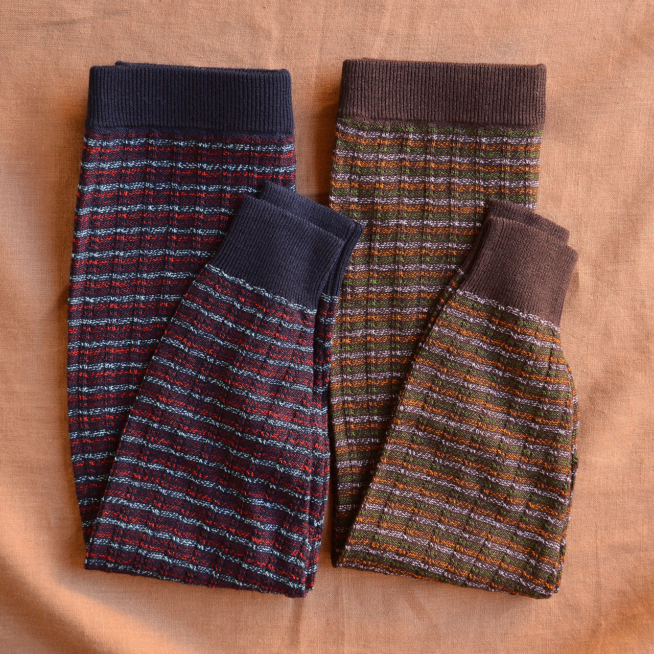 Knitted Pants - 100% Merino - Melange Stripes (2-12y+ Teen/Womens XS)