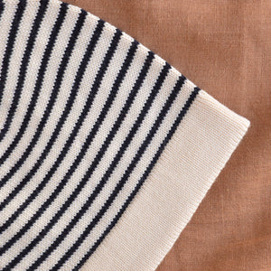 Sailor Stripe Rib Beanie - 100% Merino - Ecru/Navy (Child-Adults)