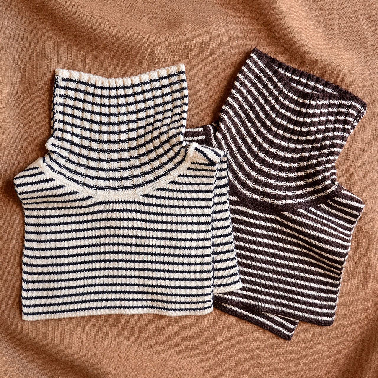 Turtle Neck Warmer - 100% Merino - Stripes (Child-Adult)