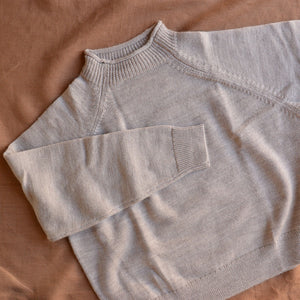 Women's Raglan Sweater - 100% Raw Wool - Oat Melange (S-L)