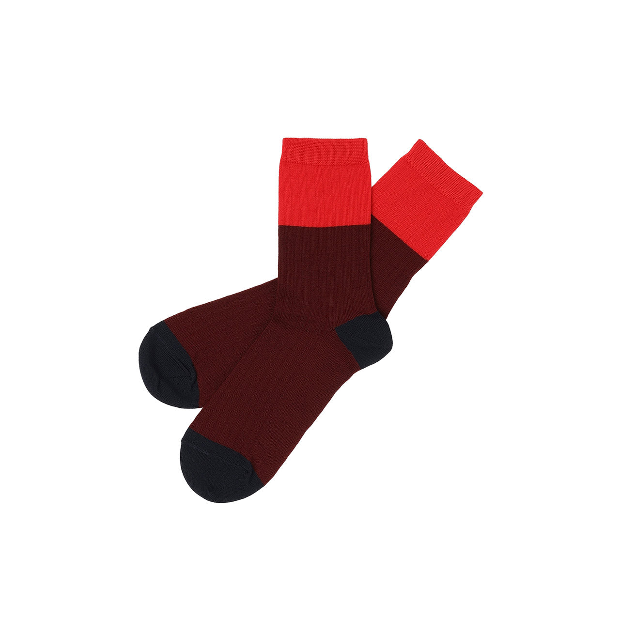 FUB Merino Wool Socks - Fine Colourblock Knit (Adults)