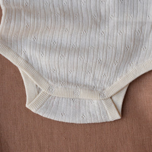 FUB Pointelle Baby Body Long Sleeve 100% Merino AW24 (0m-3y)