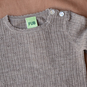 FUB Pointelle Baby Body Long Sleeve 100% Merino AW24 (0m-3y)