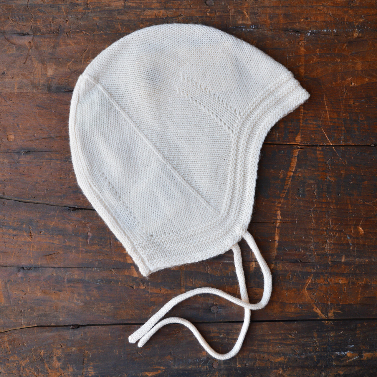 Purl Rib Baby Hat - 100% Merino - Ecru (3-18m)