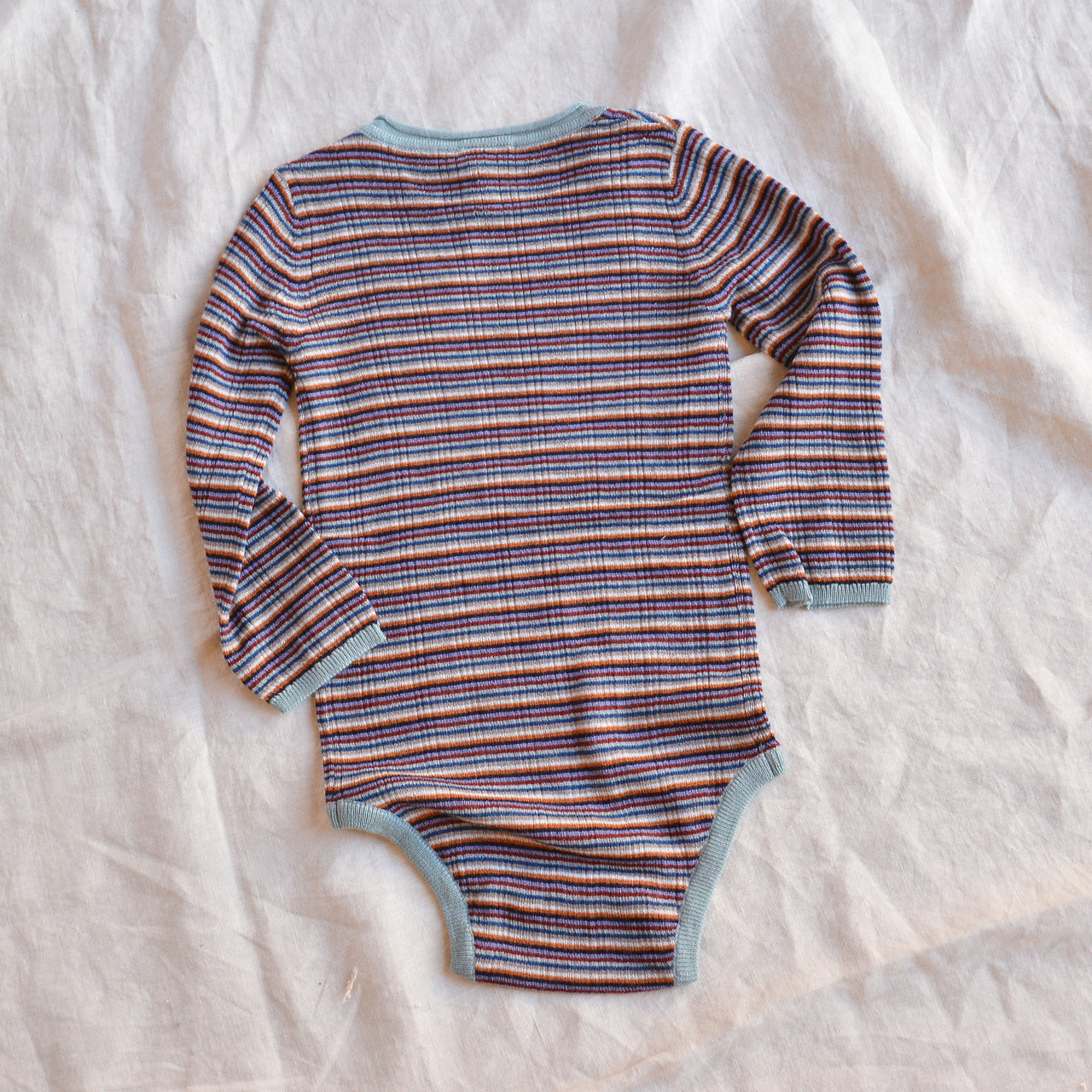 FUB Rib Baby Body Long Sleeve - 100% Merino - Multi Stripe (0m-3y)