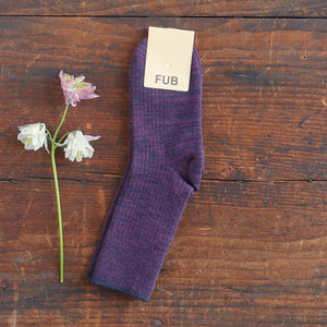 FUB Merino Wool Socks - Fine Contrast Knit (Kids)